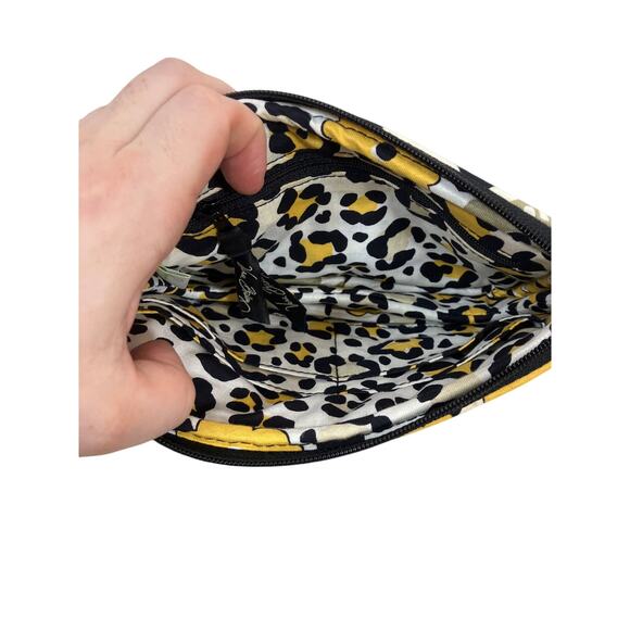 Vera Bradley Zip Wallet Women's Floral Yellow Black White - Picture 4 of 5